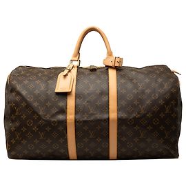 Louis Vuitton Brown Monogram Keepall 55 Marrom