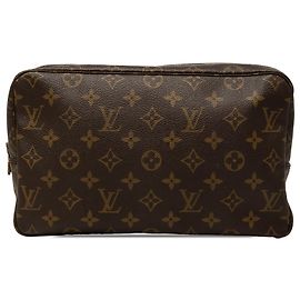 Louis Vuitton Brown Monogram Trousse Toilette 28 Marrone
