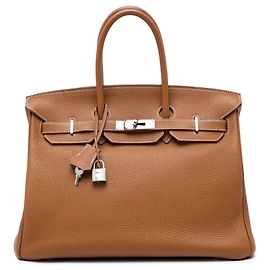 Hermès Brown Togo Birkin Retourne 35 Marrom