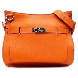 Hermès Orange Clemence Jypsiere 34 Orange