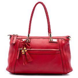 Bolsa Satchel Bella Gucci em couro de bezerro granulado vermelho Vermelho