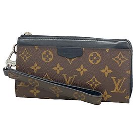 Louis Vuitton Monogram Macassar Zippy Dragonne Lange Geldbörse Braun Schwarz