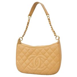 Chanel Matelassé Chain Shoulder Bag Beige