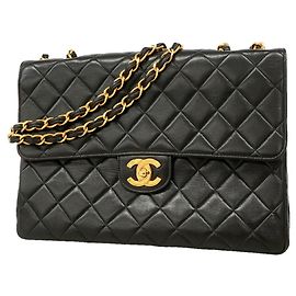 Chanel Black Lambskin Shoulder Bag Black