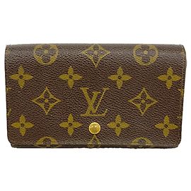 Louis Vuitton Monogram Portefeuille Trésor Wallet Castaño