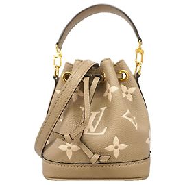 Louis Vuitton Monogram Empreinte Bicolor Nano Noe Handbag Grey Cream