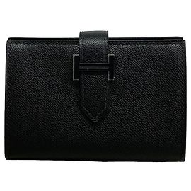 Hermès Tarjetero Hermes Bearn Mini Monochrome Negro