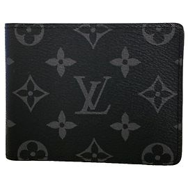 Louis Vuitton Monogram Eclipse Portefeuille Slender Wallet Preto