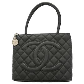 Chanel Black Grained Calfskin Tote Bag Black