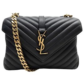 Autre Marque NUOVA BORSA A MANO SAINT LAURENT COLLEGE MEDIUM 487213 PELLE BORSA A TRACCOLLA Nero