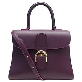 NOVA BOLSA DE MÃO DELVAUX BRILLANT MÉDIUM BOX CALF ROXA DE OMBRO Roxo