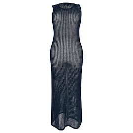 Abito maxi senza maniche in crochet a maglia aperta Theory in cotone blu navy Blu Blu navy