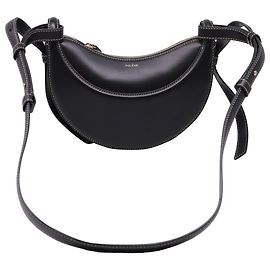 Polène Bolsa de ombro Polene Numéro Dix em couro de bezerro liso preto Preto