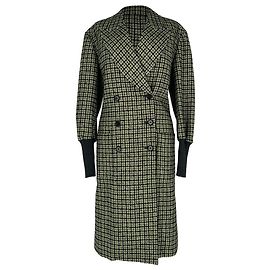 Abrigo cruzado de cuadros Chloé en lana olive Verde Verde oliva