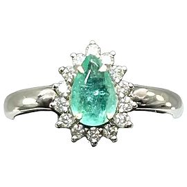 Autre Marque Paraiba-Turmalin Diamantring 18k Weißgold Silber Grün
