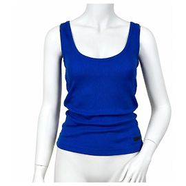 Prada Blue Ribbed Tank Top Blue