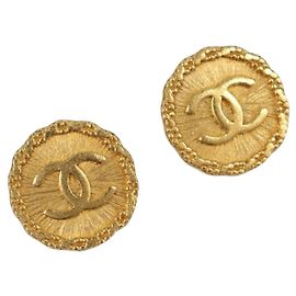 Pendientes CHANEL Metal Tono Dorado CC Auth 204667V Otro