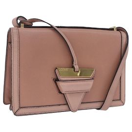 Bolsa de Ombro LOEWE Barcelona em Couro Rosa, Tom Dourado, Autêntica ka6190A Rosa Outro