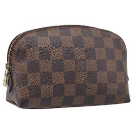 LOUIS VUITTON Damier Ebene Pochette Cosmetic PM Pouch N47516 LV Auth 204602 Damier ebene