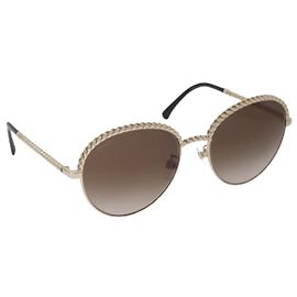 Gafas de sol CHANEL metal Gold Tone CC Auth 204107M Otro