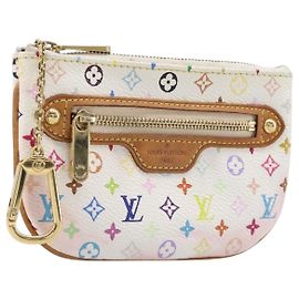 LOUIS VUITTON Monogram Multicolor Pochette MM Pouch White M60028 LV Auth 204245 Bianco