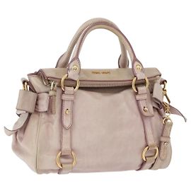 Bolso de mano Miu Miu Vitellolux 2way Pink Gold Auth 204364A Rosa Dorado