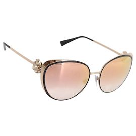 Bulgari Occhiali da sole BVLGARI Metal Gold Black Auth BA15547V Nero D'oro