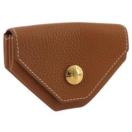 Hermès HERMES Revan Cattle Porte-monnaie Cuir Brown Gold Auth 204773M Marron Doré