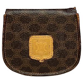 Céline Cartera bifold Vintage Celine Macadam Canvas Finales de los 1980 Brown Tan Castaño