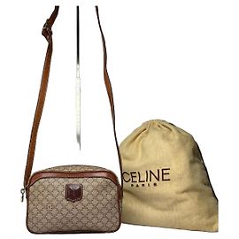 Céline Bolso bandolera Vintage Celine Macadam Canvas Finales de los años 1980 Beige Brown Beige