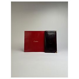 Vintage Cartier Must de Cartier Bifold Wallet Late 1980s Burgundy Dark red