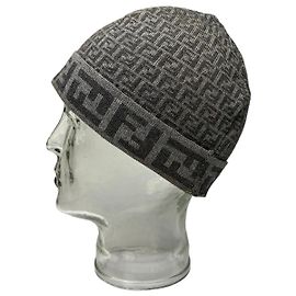 Berretto Vintage Fendi Zucca in lana Grigio c. fine anni 2000 Grigio