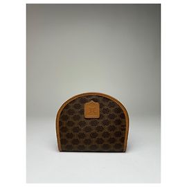 Céline Vintage Celine Macadam Canvas Mini Wallet Late 1980s Brown Tan Brown