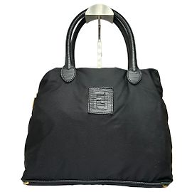 Vintage Fendi Structured Nylon Top-Handle Bag Late 1990s Black Black