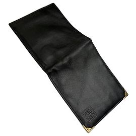 Portefeuille bifold Vintage Givenchy Logo 4G c. fin 1970s Noir Or Noir