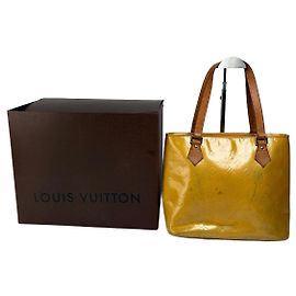 Vintage Louis Vuitton Monogram Vernis Patent Tote Late 1990s Yellow Yellow