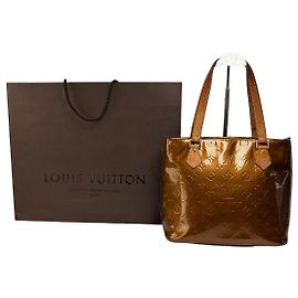 Vintage Louis Vuitton Monogram Vernis Patent Tote Late 1990s Dark Brown Brown