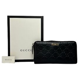 Carteira Bifold Vintage Gucci GG Guccissima em Couro Final dos anos 2000 Preta Preto