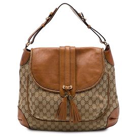 Bolsa de Ombro Gucci GG Canvas Marrakech Bege Bege