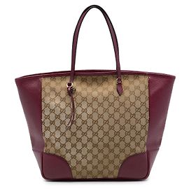 mala Tote Bree Gucci em tela GG e couro de bezerro bege Bege