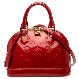 Borsa Satchel Alma BB Louis Vuitton Monogram Vernis Rossa Rosso