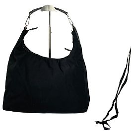 Bolso Hobo Vintage Gucci de lona revestida principios de los 2000s Negro Negro