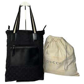 Tote Vintage Gucci GG Canvas Início dos anos 2000 Preto Preto