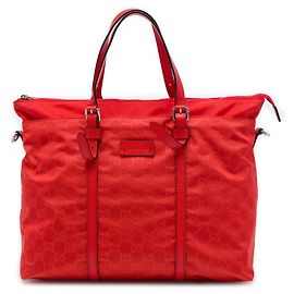 Borsa Satchel Gucci GG in nylon rossa Rosso
