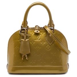 Borsa Satchel Alma BB Louis Vuitton Monogram Vernis Marrone Marrone
