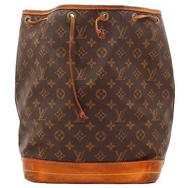 Louis Vuitton Monogram Noé Bolso Bucket Castaño Monograma