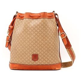 Céline Celine Macadam Bucket Bag Braun