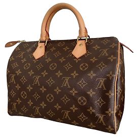 Louis Vuitton Speedy 30 Monogram Canvas Handbag Brown