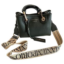 Emporio Armani MyEA mini mala couro granulado verde Verde escuro