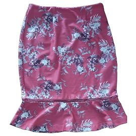 Jupe Courte Imprimée Florale Guess Rose Rose Blanc Violet